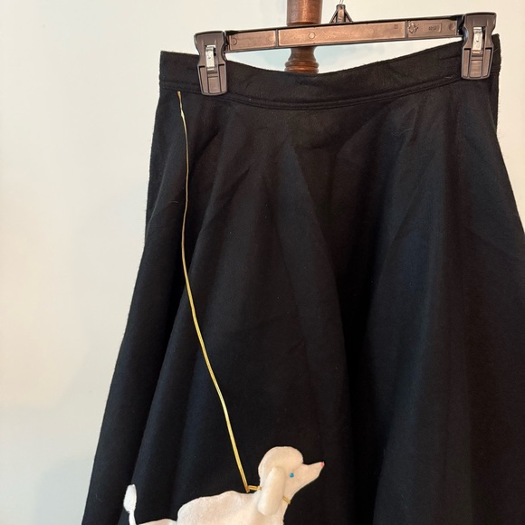 Vintage Handmade Black Felt Poodle Skirt 1950s Grease Costume Play Women's Sz S - Picture 3 of 9